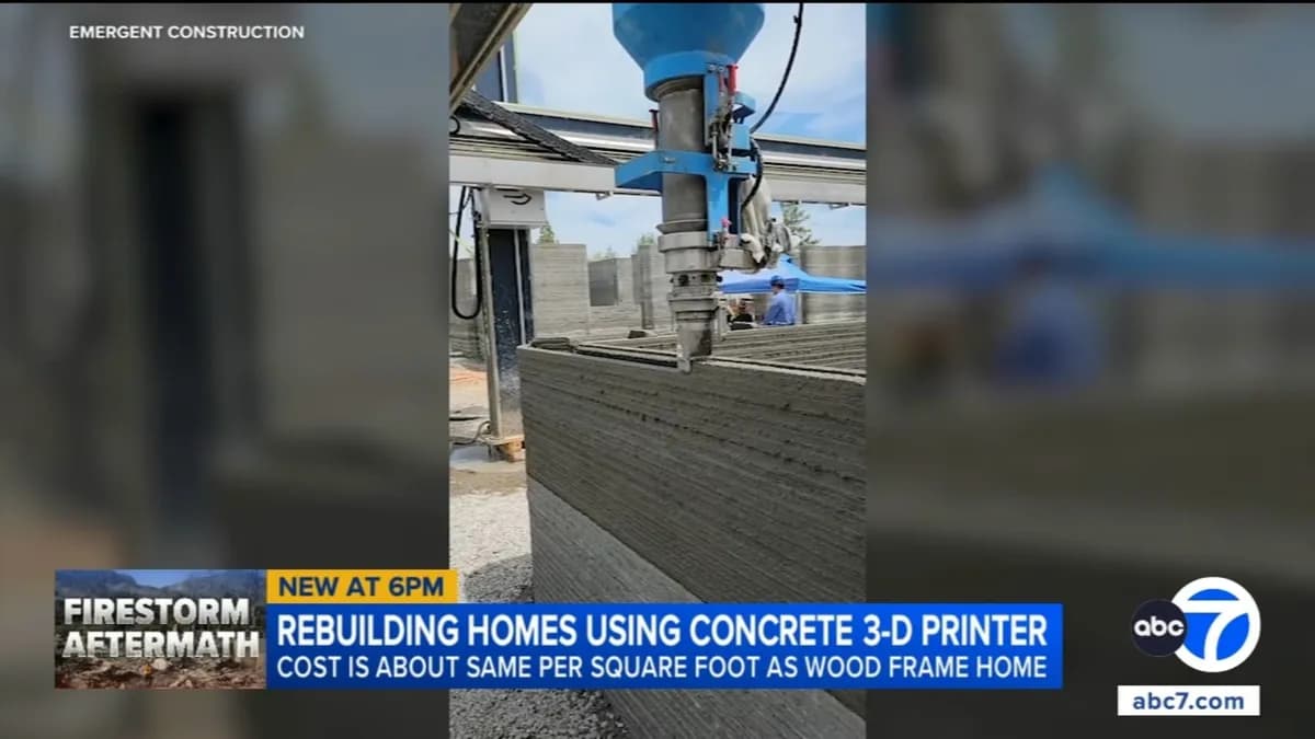 3D打印技术助力阿尔塔迪纳火灾后重建家园